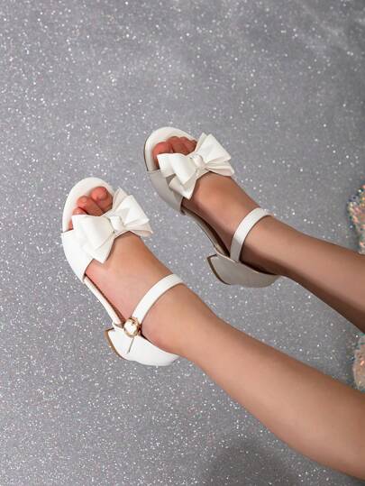 Girls' Fashion Bowknot High Heel Sandals