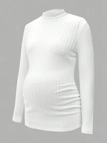 SHEIN Women Maternity Ribbed Slim Fit Essential Base Layer, Base Layer Top - Multicolor - View 12