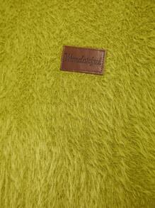 Manfinity VCAY 大码男式绿色宽松针织人造丝混纺圆领长袖 T 恤