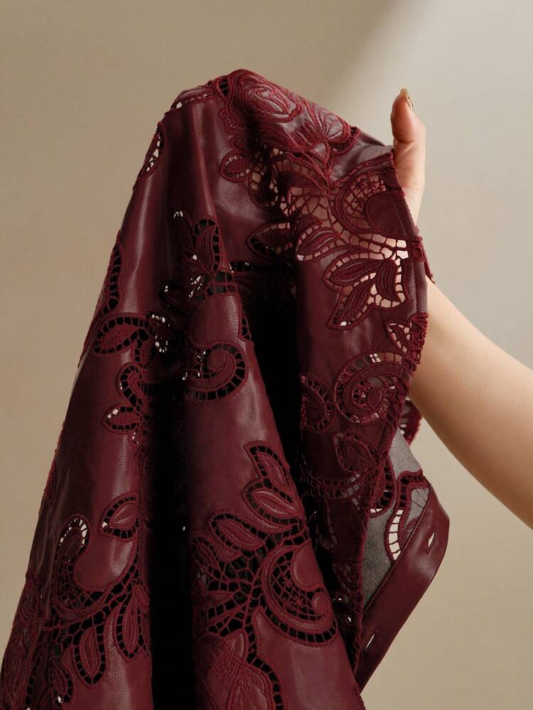 Blusa Bordada Vermelho Angola Borgonha para Mulheres