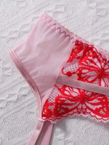 1 Set Of 5pcs Women's Elegant Fantasy Lingerie For Valentine's Day - Pink - View 5