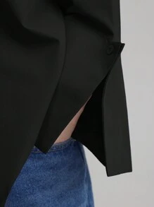 Ontre 2025 Nueva camiseta de manga larga casual de negocios para mujer, Top de cuello en V minimalista, camiseta personalizada negra tipo button, ropa casual para mujeres de negocio, atuendo de oficina para la mujer y outfit para maestras, estilo de Estocolmo, otoño