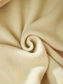 1 件 Tween Girl 保暖内衬连帽运动衫，带大字母图案，保暖秋冬装 - 杏色 - 查看 3