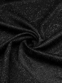 大码女式休闲 V 领长袖直筒宽松全身印花连衣裙，秋季 - 黑色 - 查看 7