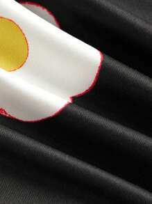 SHEIN Tween Girls  Summer Elegant Floral Print Ribbon Bowknot Waist Frill Hem Ruffle Trim Cami Dress,Summer Dress - Black - View 5