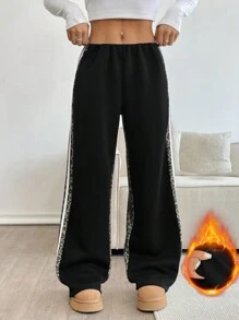 Chiquease Women's Leopard Print Patchwork Elastic Waist Pants Fall Cloth For Women - Multicolor - View 1