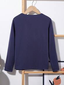 Tween Boy 恐龙印花纽扣细节睡衣上衣