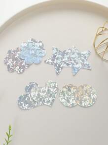 4對亮片乳貼 - 銀色 - 查看 5