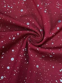 SHEIN Clasi Women Plus Size Lace Patchwork V-Neck Backless Sequin Dress - Red - View 3