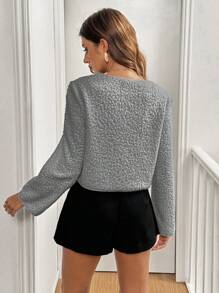 SHEIN Frenchy Casual Colorblock Lace-Up Cropped Jacket For Autumn/Winter