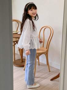 Dazy Kids Camisa para niñas preadolescentes de talla grande en otoño - Blanco - Ver 8