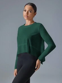 VARSITIE 夏季和秋季户外休闲基本款女式运动 T 恤和背心 - 墨綠色 - 查看 5