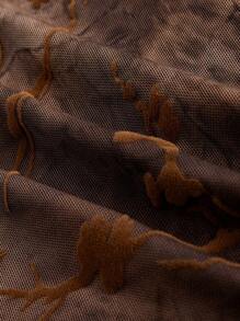 ROMWE Fairycore Plus Size Vintage Flocked Bodycon Fish Tail Waist Band Skirt