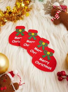 5 Pairs Women's Letter Printed Nipple Covers,Disposable Christmas Gift Box Breast Stickers