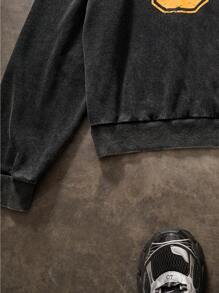 Manfinity VCAY Sudadera con capucha casual de hombre con estampado de números, otoño
