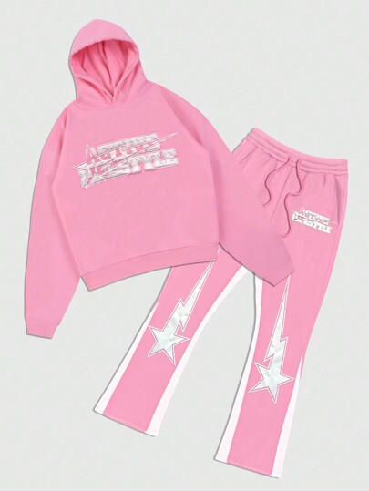 Street Life Valentine/Love/Couples/Heart/XOXO/Kisses/Hugs And Kisses/Be Mine/Babe/Baby/Kiss/Lip/Heart/Cupid/Angel/Rose/Smile/Butterfly/Cherry/Strawberry/3D Rose/Flower/Bow Inspired Couples Oversized Sweatshirt And Sweatpants Set