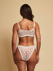 TryMe Always In Style Polka Dot Bralette And Panty Set - White - View 2