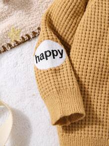 Áo len cardigan họa tiết gấu hoạt hình dệt kim cho bé trai, rất thích hợp để mặc vào mùa thu/đông, đặc biệt là khi đi học - Màu Khaki - Xem 4