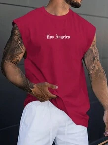 Manfinity LEGND Men's Letter Print Round Neck Casual Versatile Vest