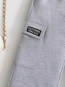 女童休闲纯色口袋裤，百搭，适合秋冬季