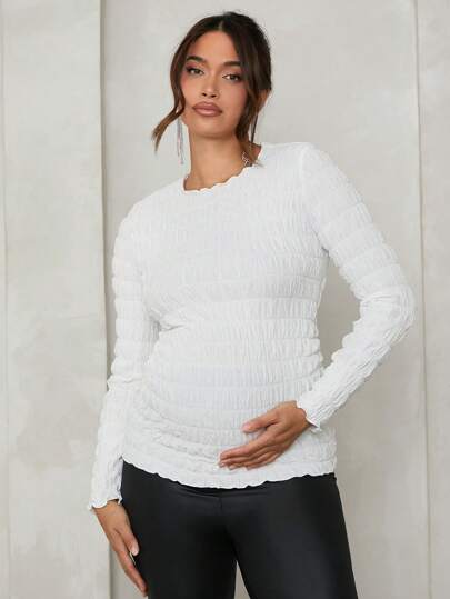 MaterniChic Valentine's Day Women Pregnant Long Sleeve Fitted T-Shirt, Autumn