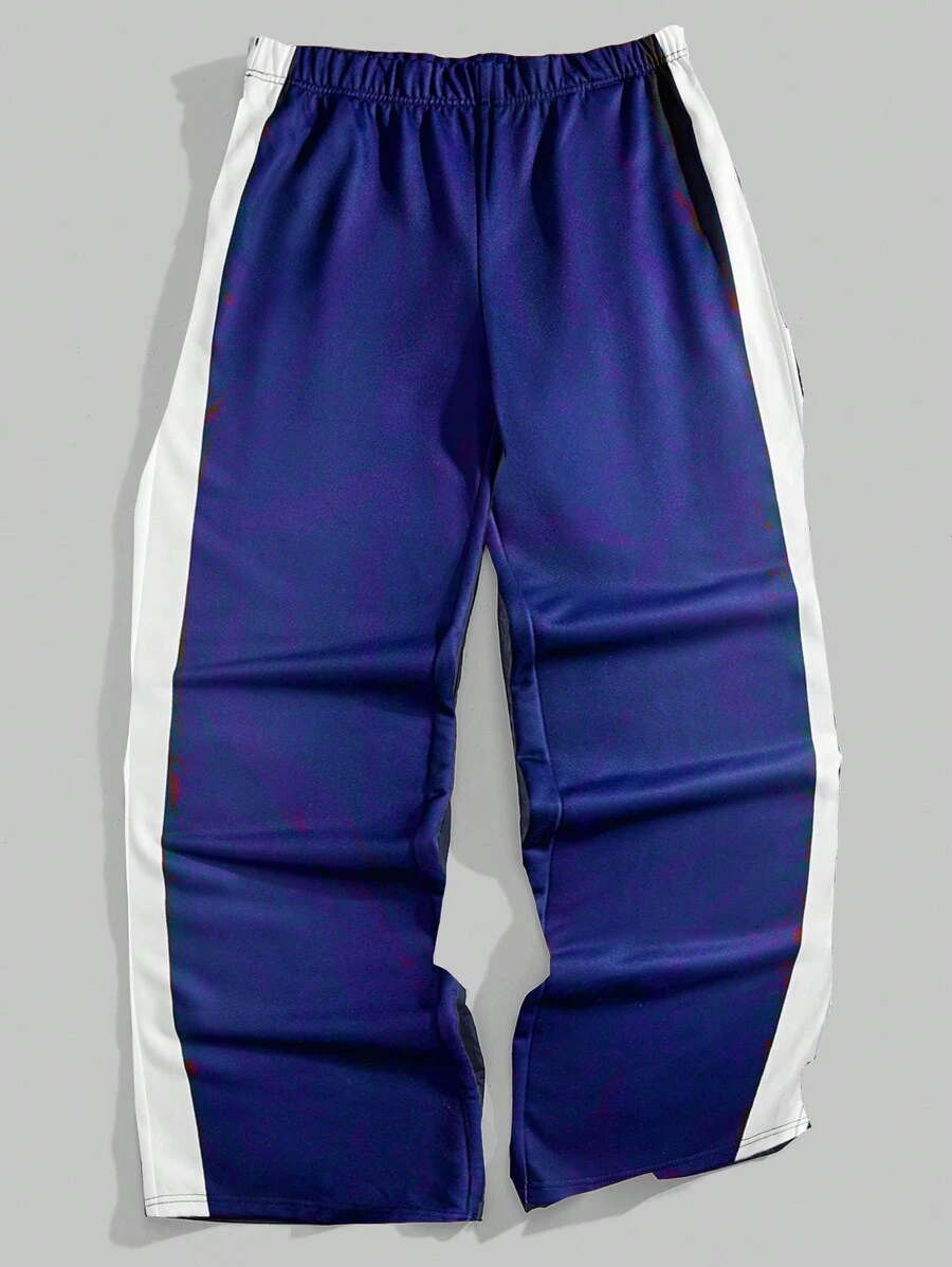 Forever 21 Men's Relaxed-Fit Silhouette, Featuring Retro-Inspired Stripes Down The Leg In Blue Fall/Winter - Blue - View 1