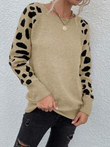 SHEIN LUNE 休闲撞色插肩袖针织衫，秋冬季