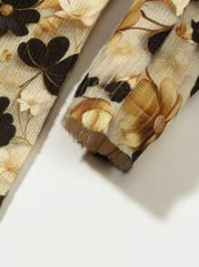 Áo len dài tay cổ tròn đính hoa màu đen và vàng thanh lịch cỡ lớn cho mùa đông - Màu be - Xem 6