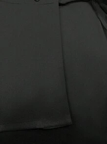 Elenzga Plus Size Casual Solid Color Double-Breasted Coat, Autumn/Winter Fall Cloth For Women