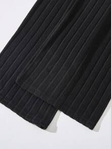 2pcs Tween Girl Straight Leg Soft & Comfortable Pants, Black And Sage Green