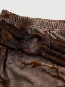 ROMWE Fairycore Plus Size Vintage Flocked Bodycon Fish Tail Waist Band Skirt