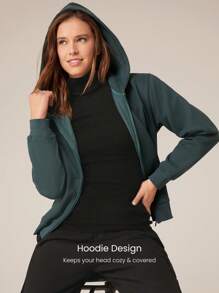 GLOWMODE Áo hoodie dài tay có khóa kéo cơ bản Everyday Fleece - tầm gửi - Xem 4