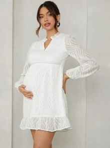 MaterniWear Vestido holgado de manga abullonada para mujeres embarazadas, adecuado para otoño y el Día de San Valentín