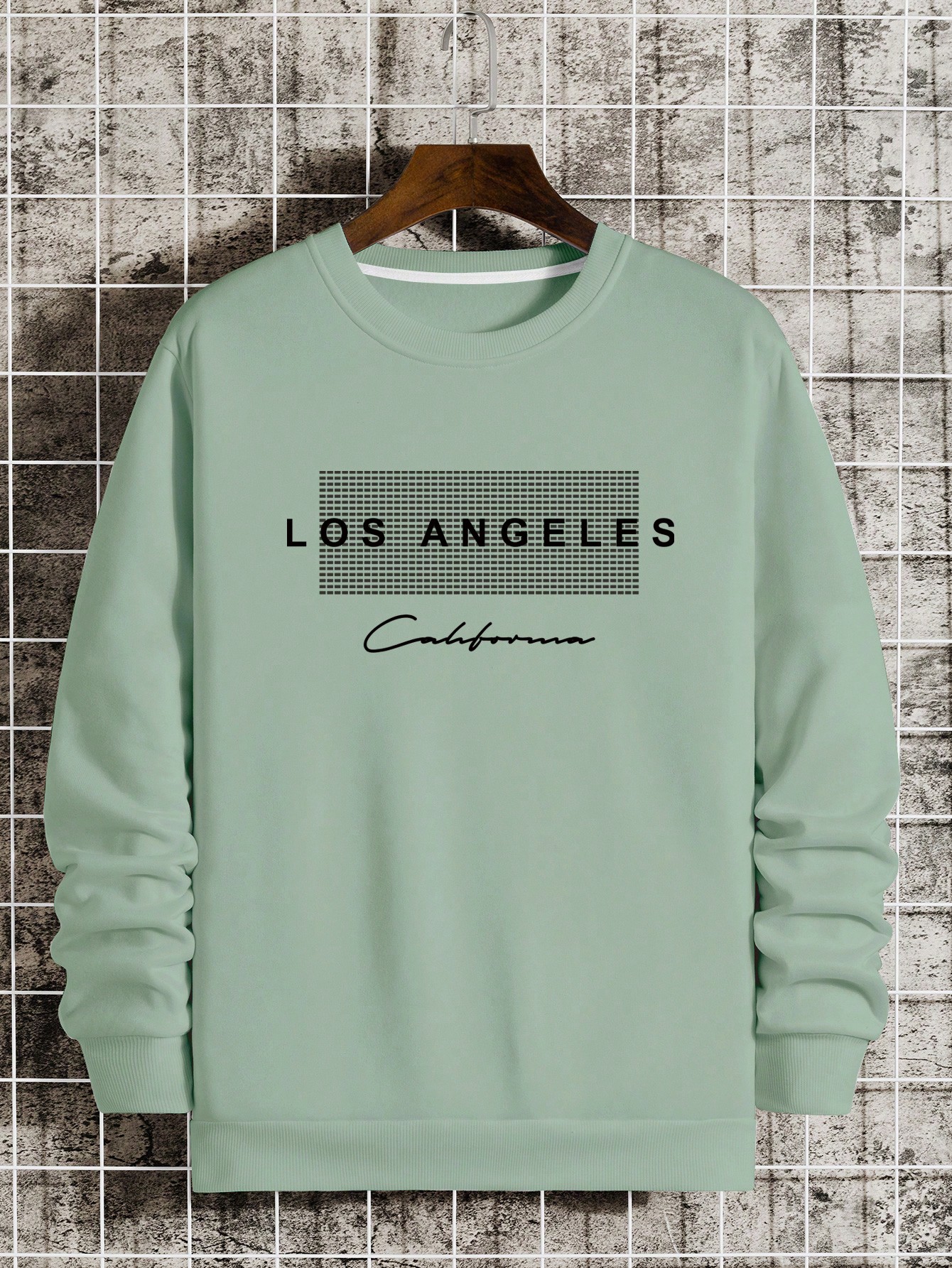 Manfinity Dauomo Men's Letter Print Crew Neck Long Sleeve Casual Sweatshirt, Autumn/Winter