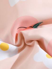 SHEIN 女婴泳衣，随机印花，荷叶边，连体泳衣