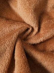 SHEIN 2 件儿童蓝色夹克和棕色保暖毛绒内裤针织两件套，适合通勤、上学、日常休闲、度假、运动、冬季和新年外出 - 黑色 - 查看 8