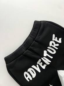 SHEIN Leap Crew Pantalones anchos casuales con estampado de letras y bloques de color para niñas preadolescentes - Multicolor - Ver 3