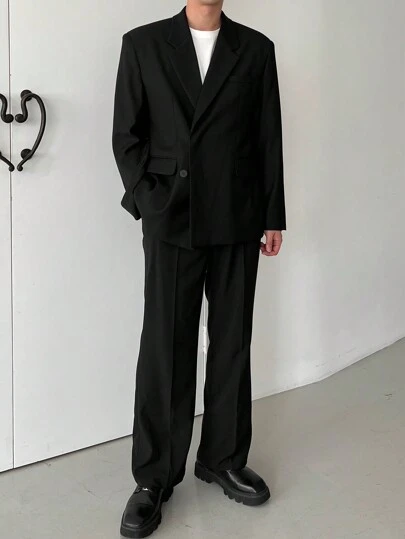 DAZY 男士纯色翻领长袖休闲西装外套，秋季商务装