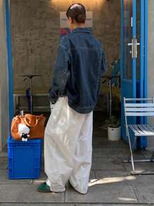 DAZY Women's Patchwork Denim Jacket - Medium Wash - View 5