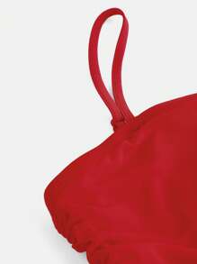 NOVA GLOW Tween Girl Tween Girls' Casual Solid Color Woven Tube Top Babydoll Dress, Suitable For Birthday, Valentine's Day