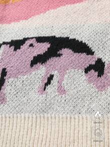 Chillumni Men's Round Neck Long Sleeve Patterned Minimalist Sweater, Casual Everyday Wear - Multicolor - View 6