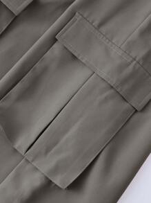 SHEIN LUNE 2pcs Women Casual Thin Waist Drawstring Side Pockets Cargo Pants Set - Multicolor - View 3