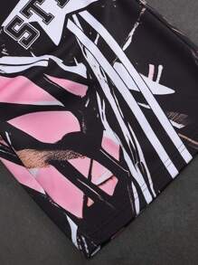 Manfinity EMRG Pantalón de chándal con cordón en la cintura y estampado de ramas de moda para hombres - Multicolor - Ver 4