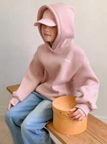 DAZY Tween Girls' Letter Print Hooded Pink Hoodie Sweatshirt, Fall,Back To School Clothes - Pink - View 7