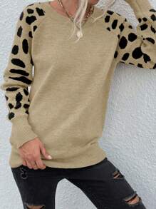 SHEIN LUNE 休闲撞色插肩袖针织衫，秋冬季