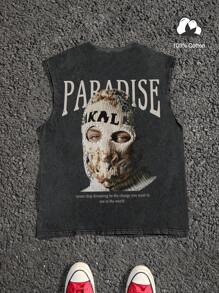 Manfinity EMRG Men's Slogan & Figure Print Casual Top - Black - View 1