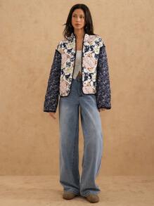 Forever 21 全新秋冬撞色 Ins 风格网眼绗缝长袖外套 - 彩色 - 查看 4