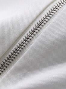 Livesso 女式大号 U 领蝴蝶结前挂脖衬衫，短款上衣，女式外出上衣 - 白色 - 查看 9