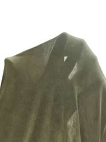 SHEIN ICON Flounce Sleeve Ruched Lettuce Trim Tee - Army Green - View 5