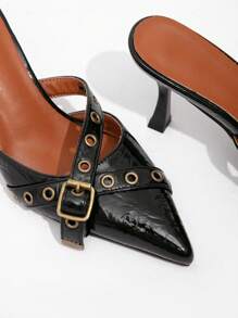 CUCCOO GRLICON 女士尖头时尚性感一脚蹬高跟鞋，男女通用设计